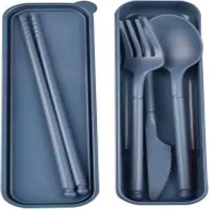 캠핑 도구 세트 케이스 포함 재사용 가능한 플라스틱 식기 포크 스푼 젓가락 여행 피크닉 또는 일상용