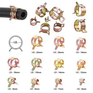 호환  10pcs 연료 스프링 클립 호스 클램프 직경 4-22mm 아연 도금 스프링 호스 클램프 연료 라인 워터 파