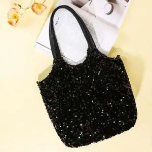 스팽글 숄더백 크로스 반짝이 가방 블랙