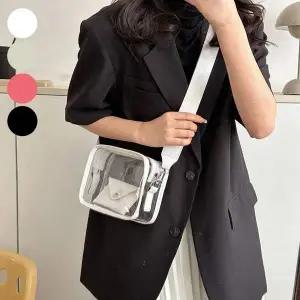 바닷가 투명 미니 비치백 크로스백 물놀이 가방