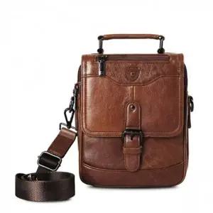 크로스백 가죽 보조 버클 빈티지 가방 라이트Brown