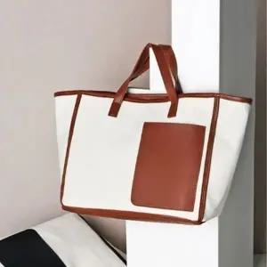 빅 토트백 에코 데일리 포켓 캔버스 가방 Brown