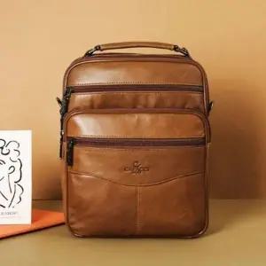 크로스백 빈티지 클래식 외출 가죽 가방 중 Brown