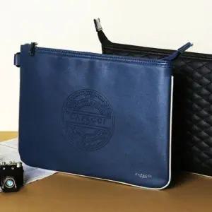 남성 클러치백 맨스백 퀼팅 손 가방 네이비