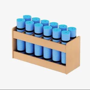 요가 정리대 폼롤러 필라테스 매트 원목 이동식 그레이