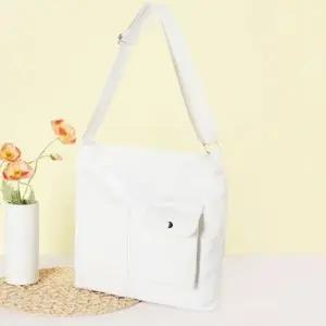 에코백 숄더백 심플 포켓 보조 가방 아이보리