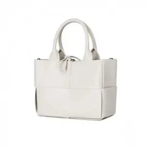 미니 토트백 크로스 위빙 가방 스퀘어 라이트베이지