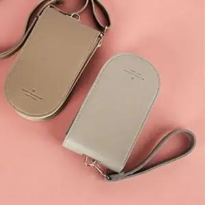 미니 크로스백 덮개형 카드 지갑 가방 그레이