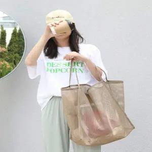 여름 메쉬 심플 숄더백 대용량 빅사이즈 비치백