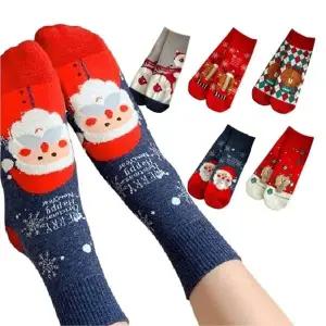 이거찜 크리스마스 패턴 양말 산타 스노우 루돌프 홈파티 트리 소품