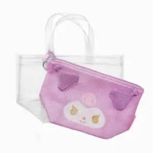 메쉬 휴대 파우치 수납 멀티 여행 화장품 미니 심플 사각 데일리 여성 백