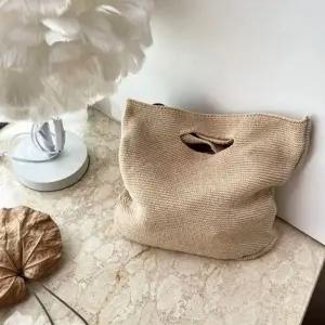 니트 소프트 여성 토트 가방 에코 가을 겨울 캔버스 보조 가방 토트백 니트 겨울 가을 여성