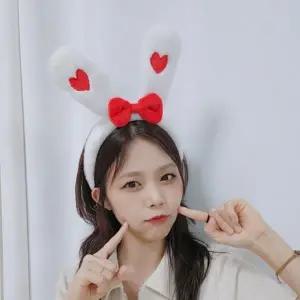 하트리본토끼귀 머리띠 크리스마스 파티 생일파티 소품