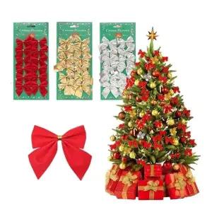 개미물류 트리리본장식12pcs 파티용품 크리스마스 DIY 오너먼트 데코 꾸미기 소품 장식 인테리어