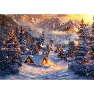 ( )눈 덮인 크리스마스 마을 직소 퍼즐 천 피스 성탄절 겨울
