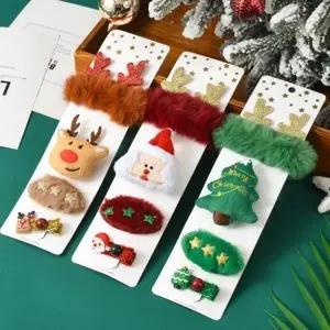 마카담아 크리스마스 헤어악세사리 성탄 헤어악세사리 세드 산타머리끈 머리핀 머리핀세트