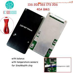 리튬 배터리 팩 보호 보드 이온 Lifepo4 BMS 밸런스 온도 NTC 13S 40A 동일 포트