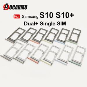 삼성 갤럭시 S10 플러스 + 듀얼 및 싱글 Sim 카드 슬롯 트레이 홀더 리더 소켓 교체 부품