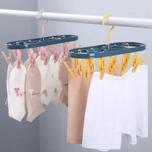 양말건조대 롤러 개폐식 세탁 랙 속옷 양말 후크 행거 집게 클립