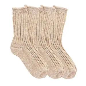 여성용 장목양말 브라운 3켤레 양복 스포츠 고급