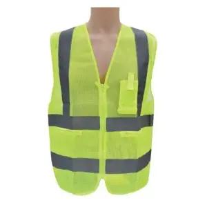 [하프클럽/]신호수 고휘도 회색반사띠 안전망사조끼 형광