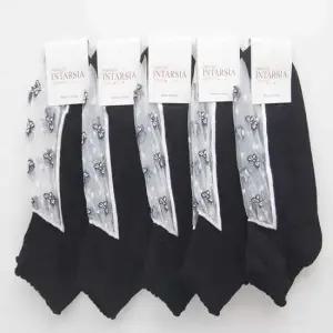 여성 시스루 양말 블랙 5켤레 여자면양말