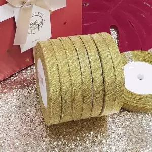 [하프클럽/]고급 포장끈 꽃 선물 답례품 포장 골드 리본끈 1cm22M