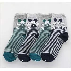 여자 귀여운 단추콤 케릭터 양말 패션 삭스 5켤레묶음