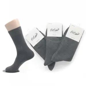 크로커다일 남성 무지 정장 양말 그레이 3켤레