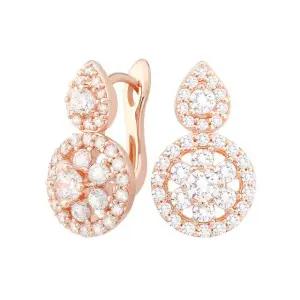 [미니아트] 14K 골드필드 핀 아벨린 큐빅 물방울 원터치 링 귀걸이