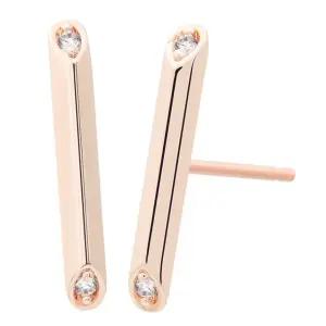 [미니아트] 14K 골드필드 핀 큐빅 스틱 바 스터드 귀걸이