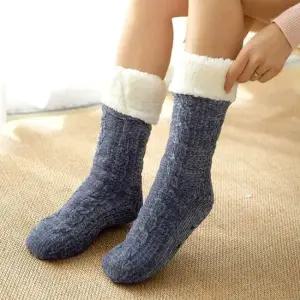 수면양말 도톰한 후리스 롱 수면양말(블루)