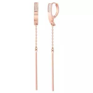 [미니아트] 14K 골드필드 핀 슈비라 스틱 체인 드롭 원터치 링 귀걸이