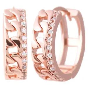 [미니아트] 14K 골드필드 핀 프리야 큐빅 볼드 체인 원터치 링 귀걸이