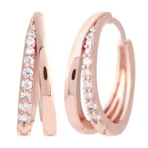 [미니아트] 14K 골드필드 핀 사라 큐빅 더블 링 원터치 링 귀걸이