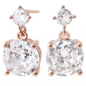 [미니아트] 14K 골드필드 핀 빅 드롭 화이트 큐빅 스터드 귀걸이