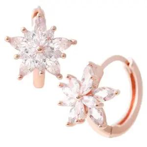 [미니아트] 14K 골드필드 핀 엘시 큐빅 플라워 원터치 링 귀걸이