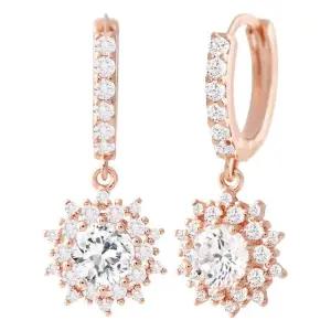 [미니아트] 14K 골드필드 핀 세레나 라운드 큐빅 드롭 원터치 링 귀걸이