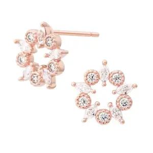 [미니아트] 14K 골드필드 핀 쏠라  큐빅 꽃 스터드 귀걸이