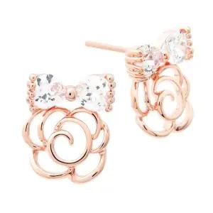 [미니아트] 14K 골드필드 핀 큐티 로즈 장미꽃 스터드 귀걸이