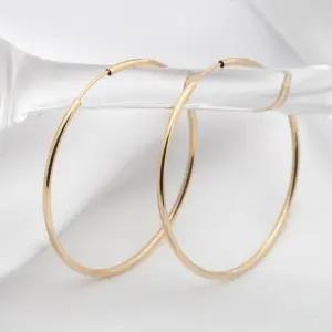 [미니아트] 14K 골드필드 파이프 링 데일리 후프 귀걸이 40mm