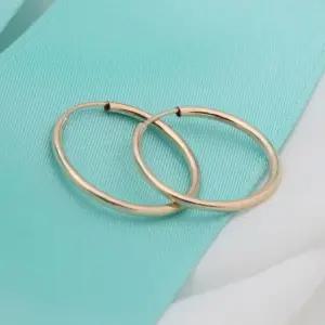 [미니아트] 14K 골드필드 파이프 링 데일리 후프 귀걸이 20mm