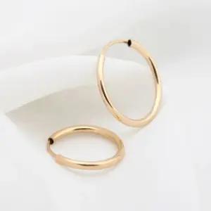 [미니아트] 14K 골드필드 파이프 링 데일리 후프 귀걸이 16mm