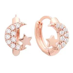 [미니아트] 14K 골드필드 핀 라니 큐빅 별 달 원터치 링 귀걸이