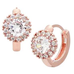 [미니아트] 14K 골드필드 핀 블랑 큐빅 꽃 원터치 링 귀걸이
