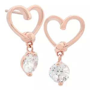 [미니아트] 14K 골드필드 핀 베리 하트 드롭 스터드 귀걸이