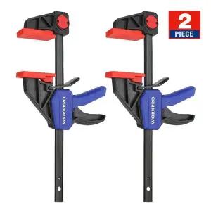 호환  WORKPRO 1-2PC 래칫 바 클램프 세트 6인치150mm 퀵 릴리스 및 원핸드 헤비듀티 바 클램프스프레더 목