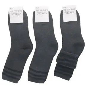 여성용 발목세줄 기모 장목양말 진그레이 3켤레