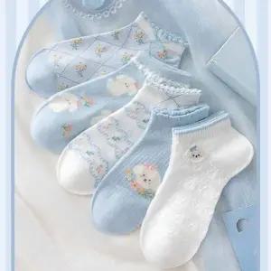 여자양말 키밍 여자 캐릭터 양말 5세트 발목양 선물 단목 삭스