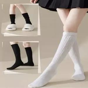 여성 2컬러 캐주얼 사계절 패션 트위스트 니삭스 양말